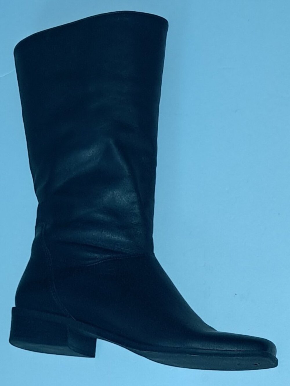 Naturalizer Genuine Leather Professional Pull On Black Boots 1.5" Heel